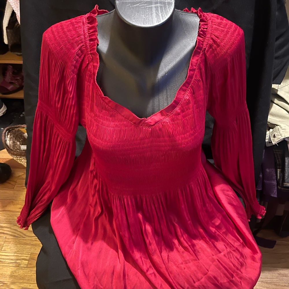 Super sexy red blouse never worn .